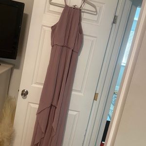 David’s Bridal High Low dress in the color quartz
